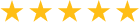 Five gold stars in a row representing a five-star rating or review for dental services.